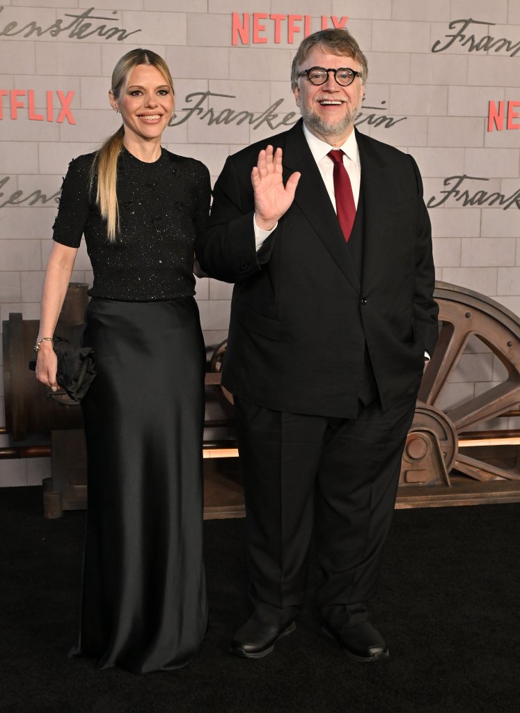 Kim Morgan and Guillermo del Toro attend the 'Frankenstein' premiere
