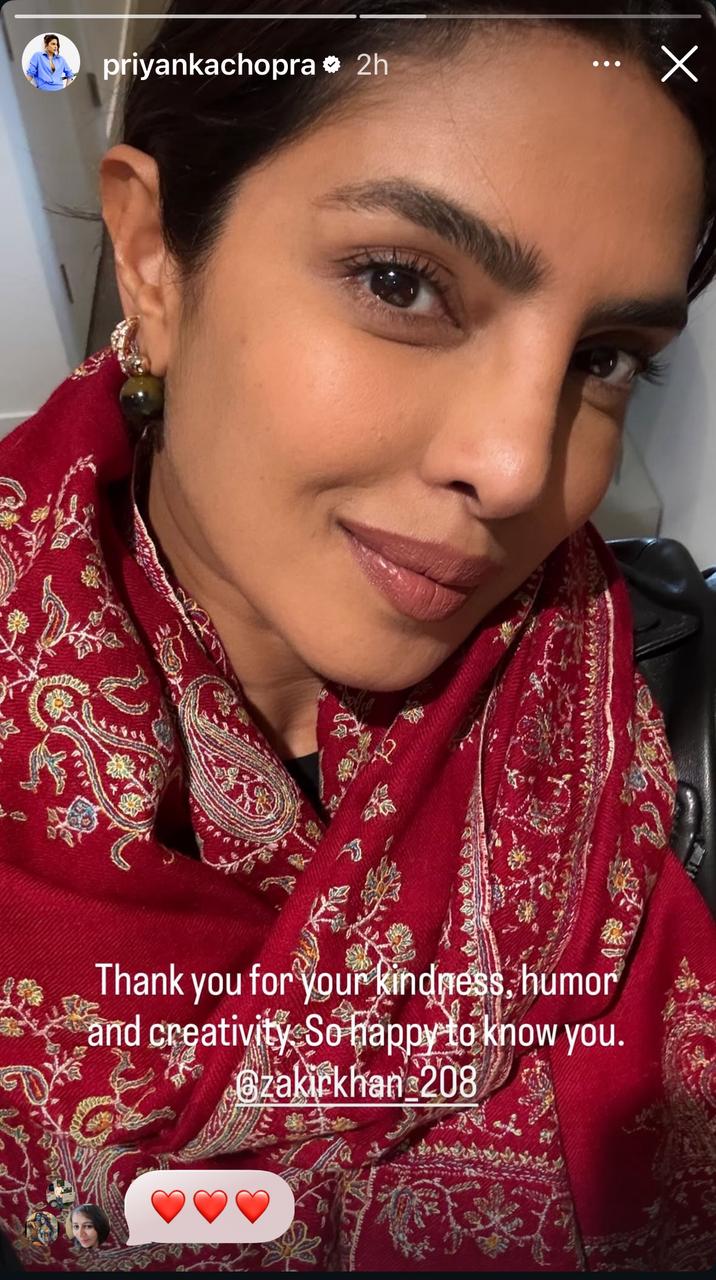 Screenshot of Priyanka Chopra's Instagram story
