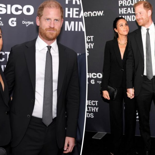 Meghan Markle Impresses in Chic Black Suit for Rare Red Carpet Event with Harry