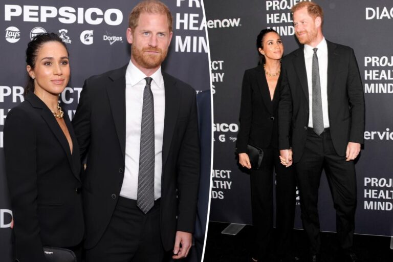 Meghan Markle Impresses in Chic Black Suit for Rare Red Carpet Event with Harry