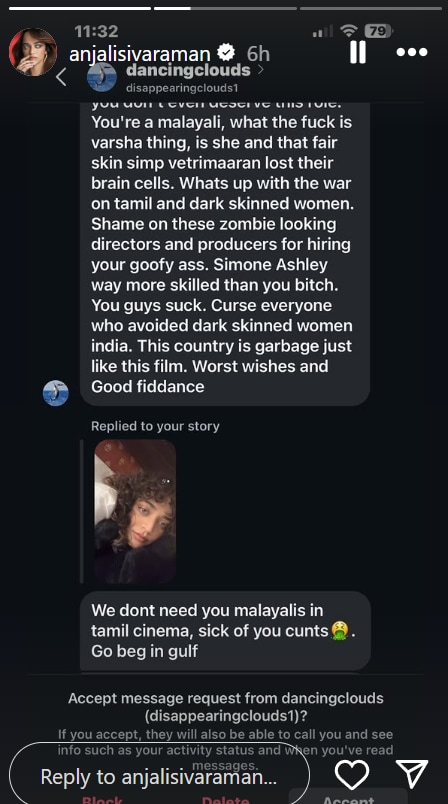 Anjali Sivaraman hits back at troll making nasty comments about her identity.