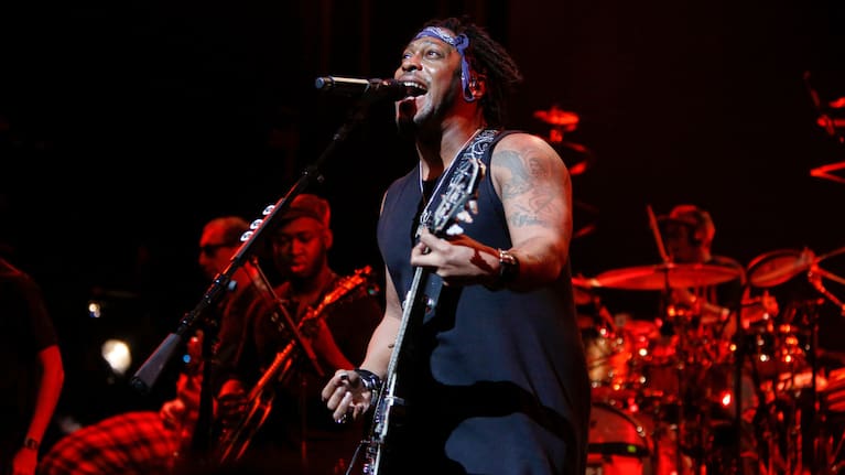 D'Angelo and the Vanguard perform at the Apollo Theatre in New York, February 7, 2015.