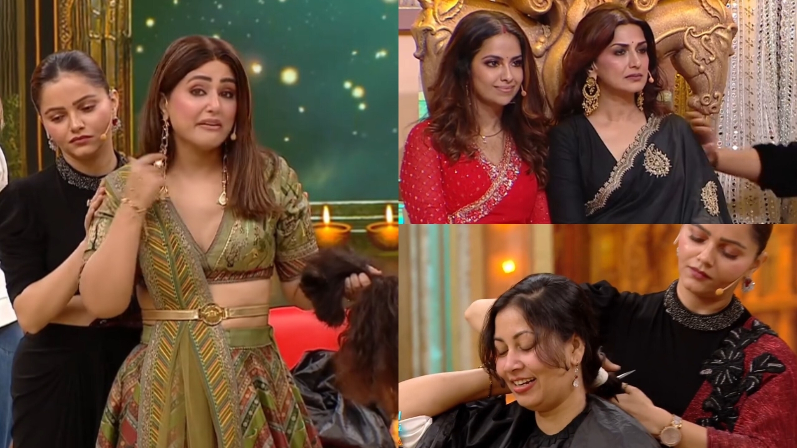 Emotional Moment: Sonali Bendre and Hina Khan Inspire with Hair Donation for Cancer Patients