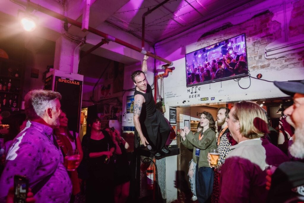 Jamaica Moana performing at the house party