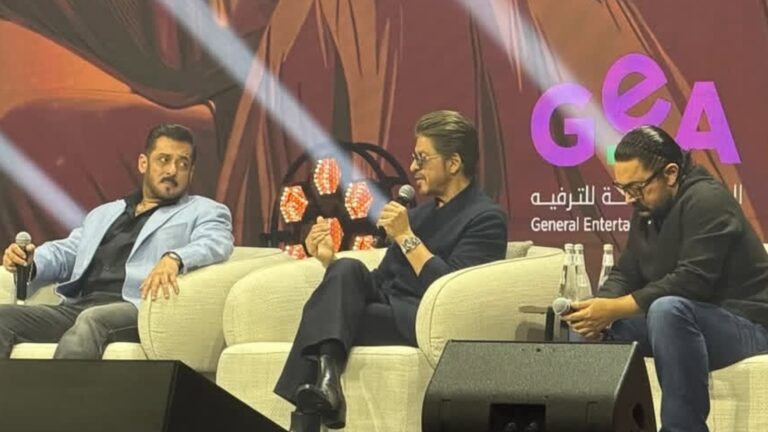 Shah Rukh, Salman, and Aamir Khan Unite on Stage in Riyadh: Photos Inside