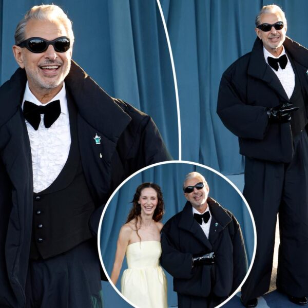 Jeff Goldblum's Stylish Puffer Jacket and Tuxedo Ensemble