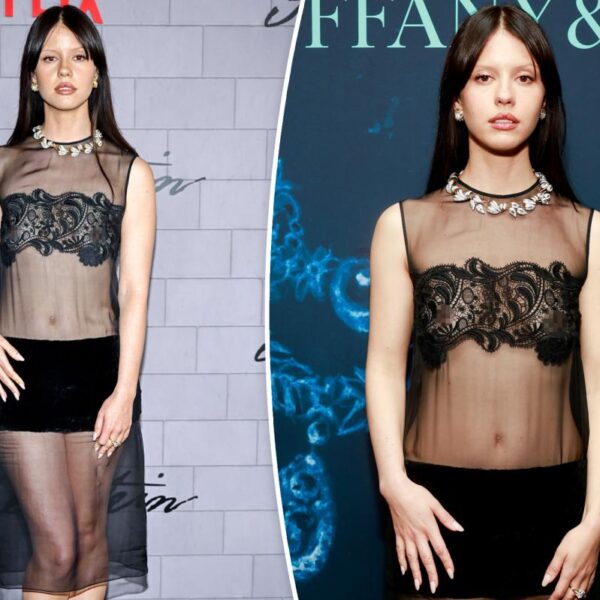Mia Goth Stuns in Sheer Dress at the 'Frankenstein' Premiere