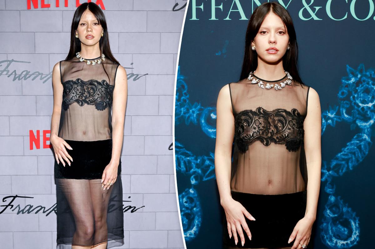 Mia Goth Stuns in Sheer Dress at the 'Frankenstein' Premiere