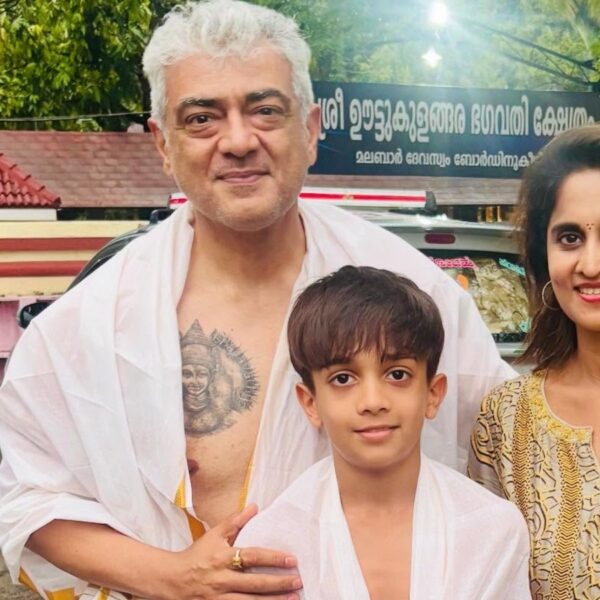 Ajith Kumar Reveals Chest Tattoo at Temple Visit with Family – See Photos