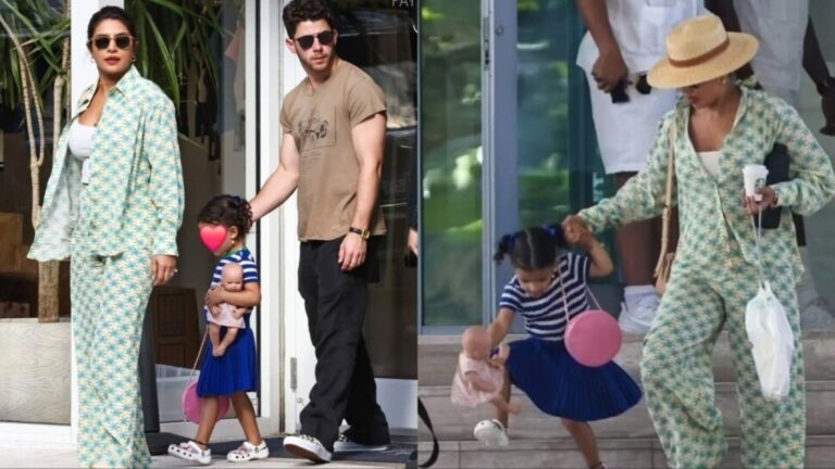 Malti Juggles Her Bag and Toy While Out with Parents Priyanka Chopra and Nick Jonas in Florida