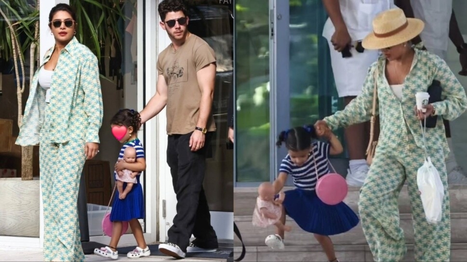 Malti Juggles Her Bag and Toy While Out with Parents Priyanka Chopra and Nick Jonas in Florida