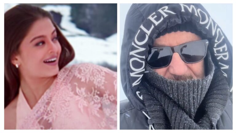 Anupam Kher Applauds Actresses in Elegant Chiffon Sarees in Switzerland's Chill