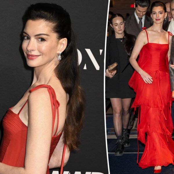 Anne Hathaway Dazzles in Vintage Valentino Gown at 2025 WWD Honors