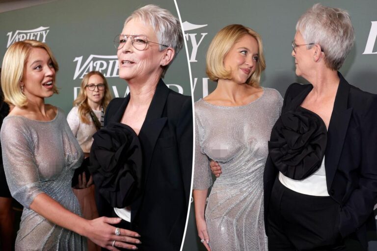 Jamie Lee Curtis Reacts Live to Sydney Sweeney's Sheer Red Carpet Dress
