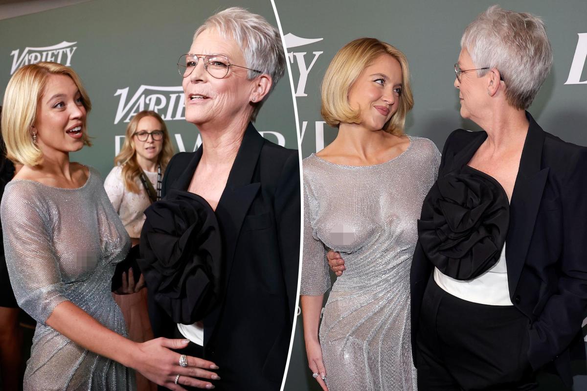 Jamie Lee Curtis Reacts Live to Sydney Sweeney's Sheer Red Carpet Dress