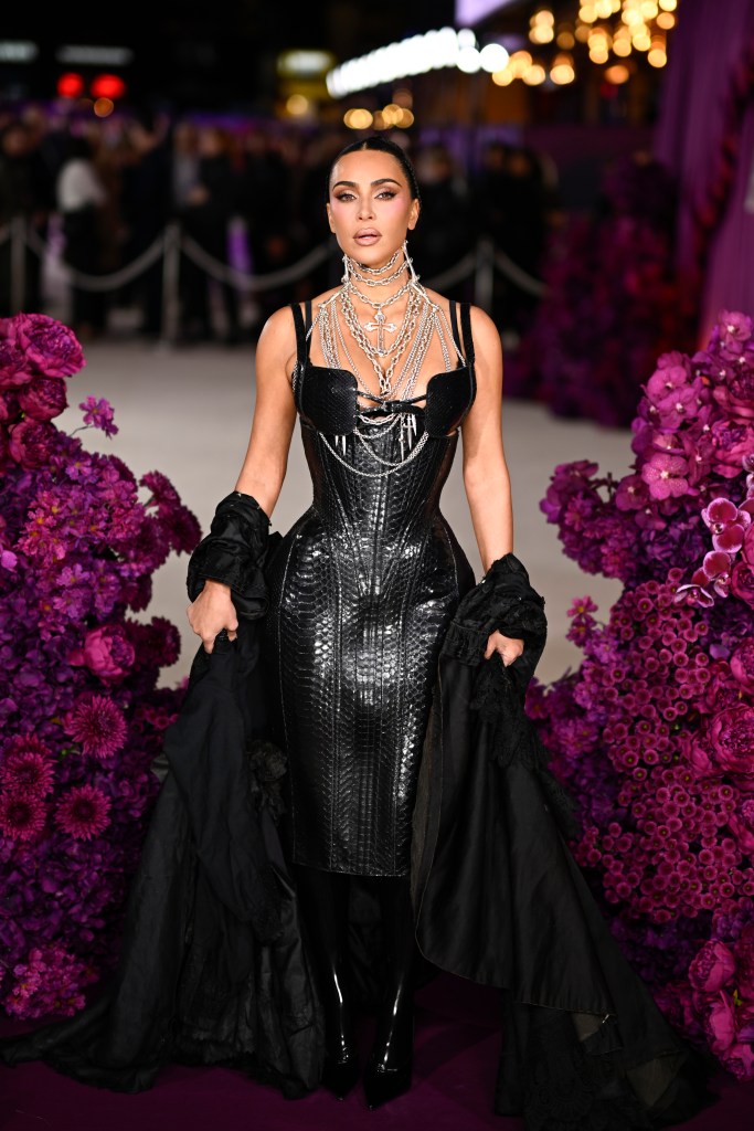 Kim Kardashian in a Dilara Findikoglu dress at the London Premiere.