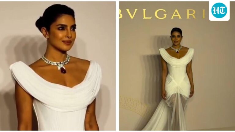 Priyanka Chopra Stuns in White at Bvlgari Mumbai Event, Shares a Warm Hug with Nita Ambani