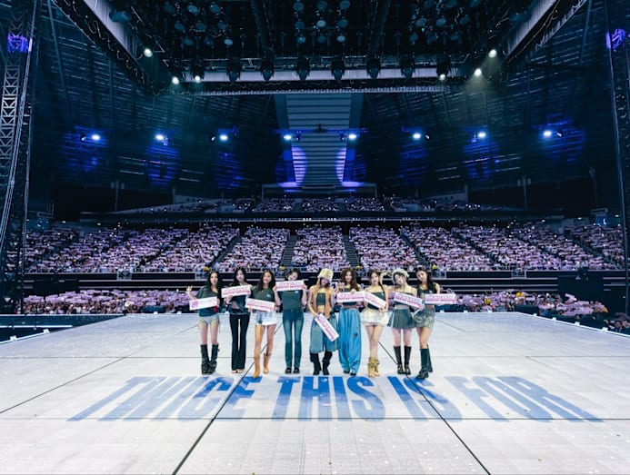 Twice performing at their concert in Singapore