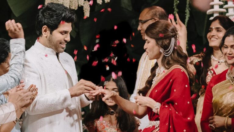 Allu Sirish and Nayanika Celebrate Their Joyous Engagement with Intimate Ceremony