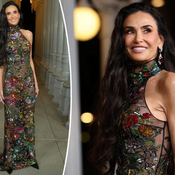 Demi Moore Stuns in Sheer Floral Gucci Gown at 2025 LACMA Gala