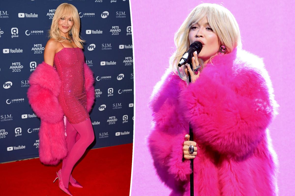 Rita Ora Dazzles in All-Pink Look at 2025 Music Industry Trusts Awards