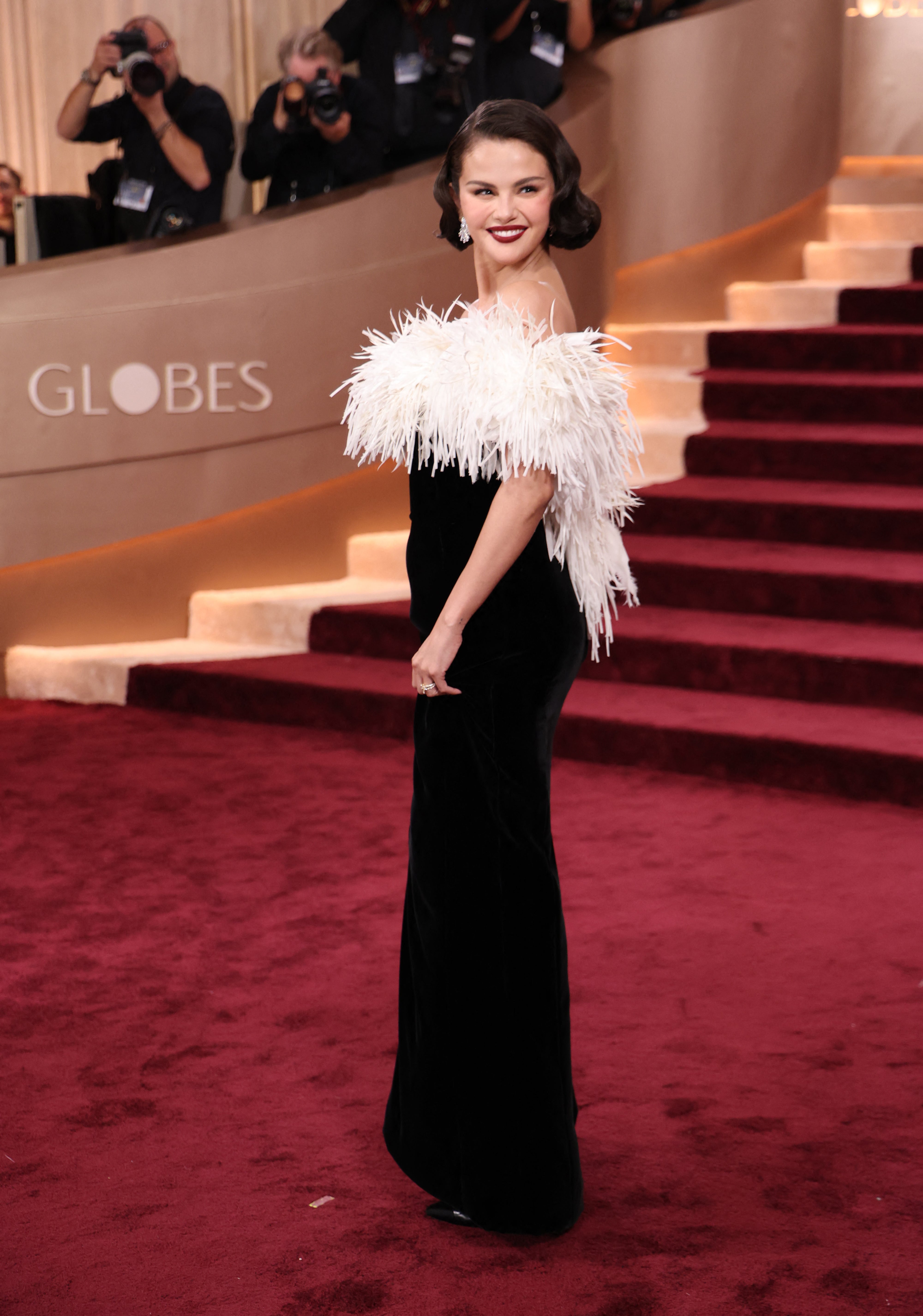Selena Gomez in a black Chanel gown