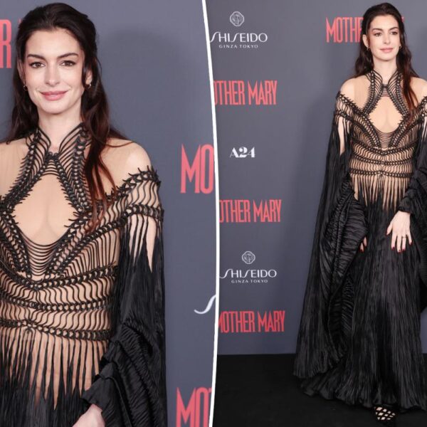 Anne Hathaway Dazzles in Gothic Couture at the 'Mother Mary' London Premiere